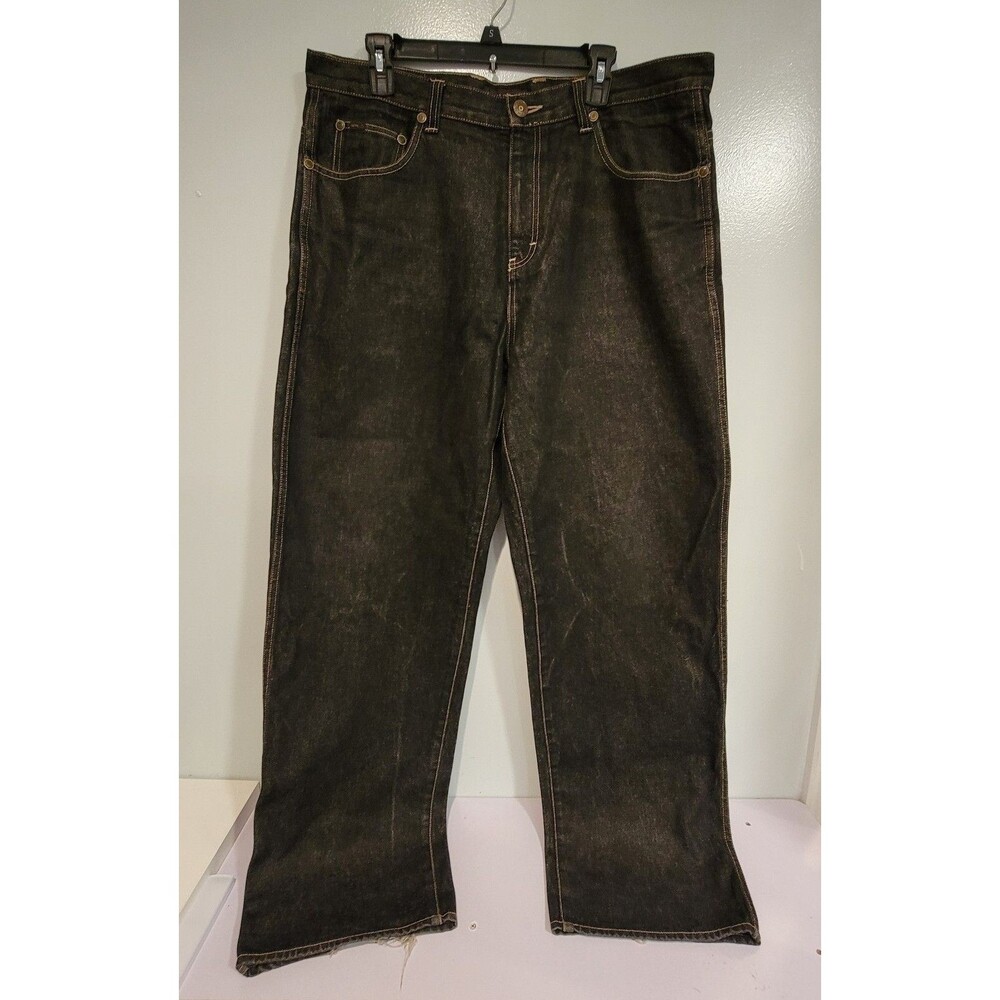 Reverb Jeans Men 36x34 Black Y2K Baggy Straight Leg Relax Fit 100% cotton Denim